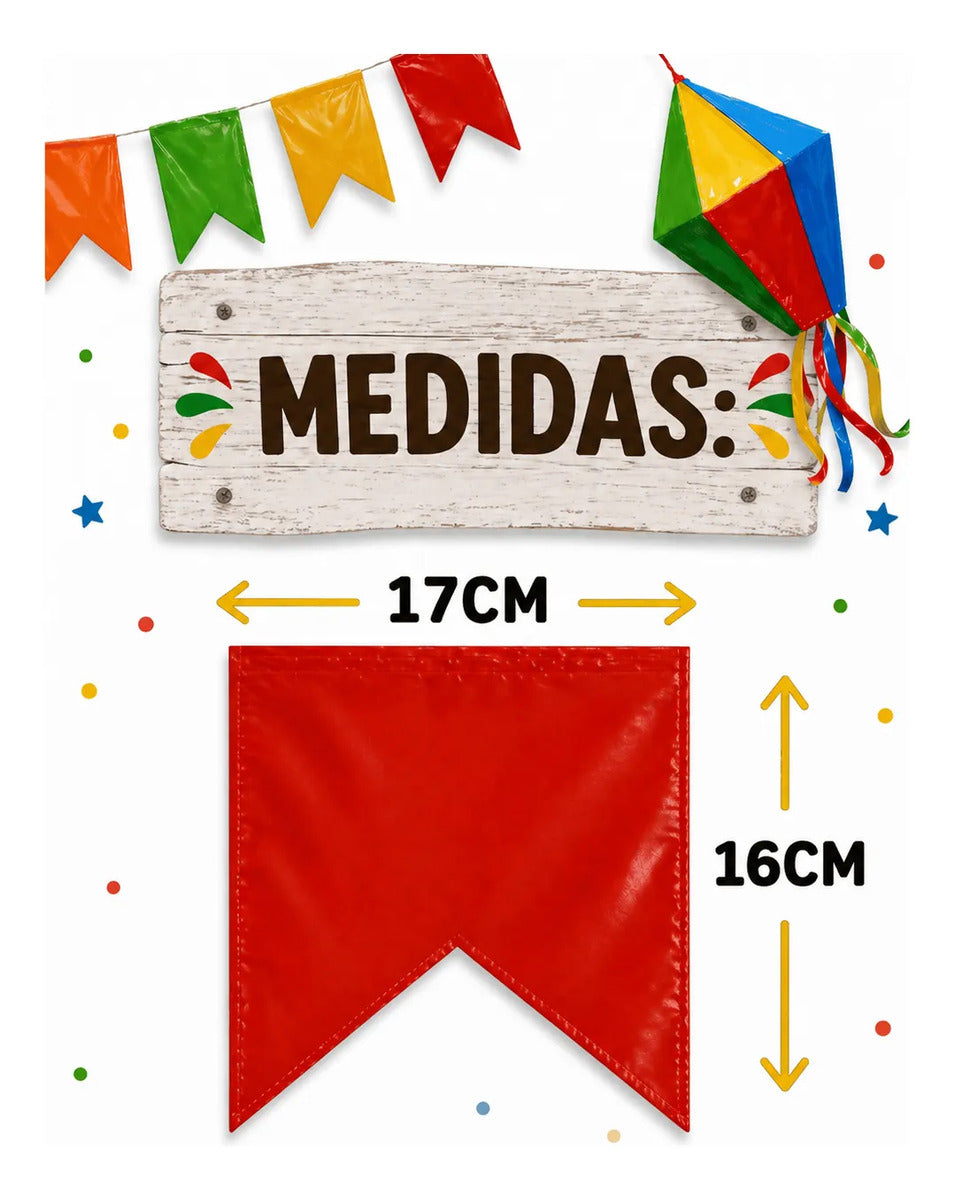 100 Metros Bandeirinha Plástica Grande Junina