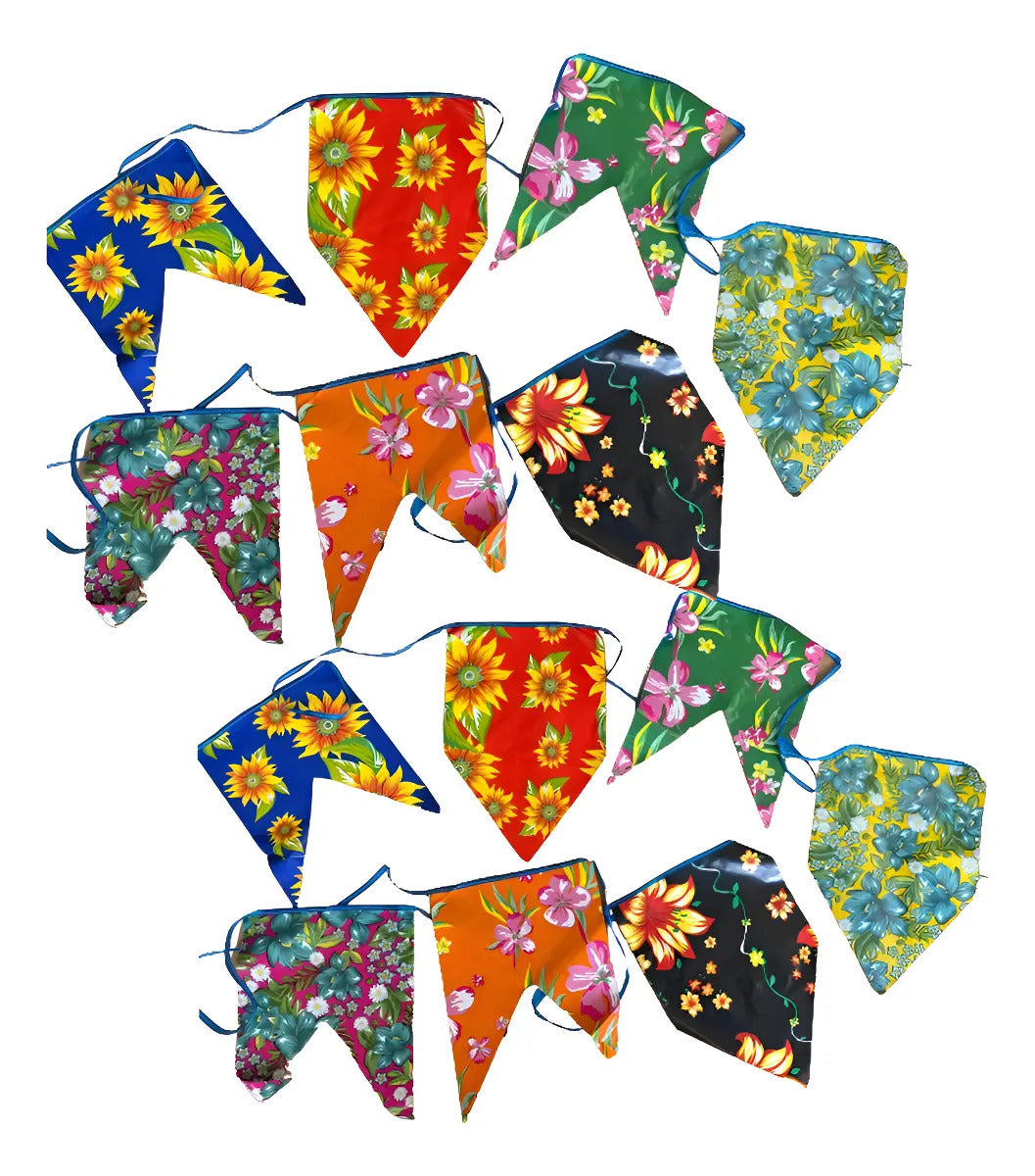 Bandeirinhas Real Seda Chita Multicolorida 30m
