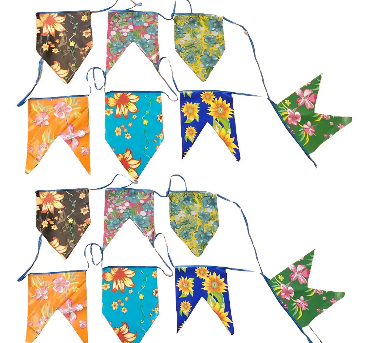Bandeirinhas Real Seda Chita Multicolorida 30m
