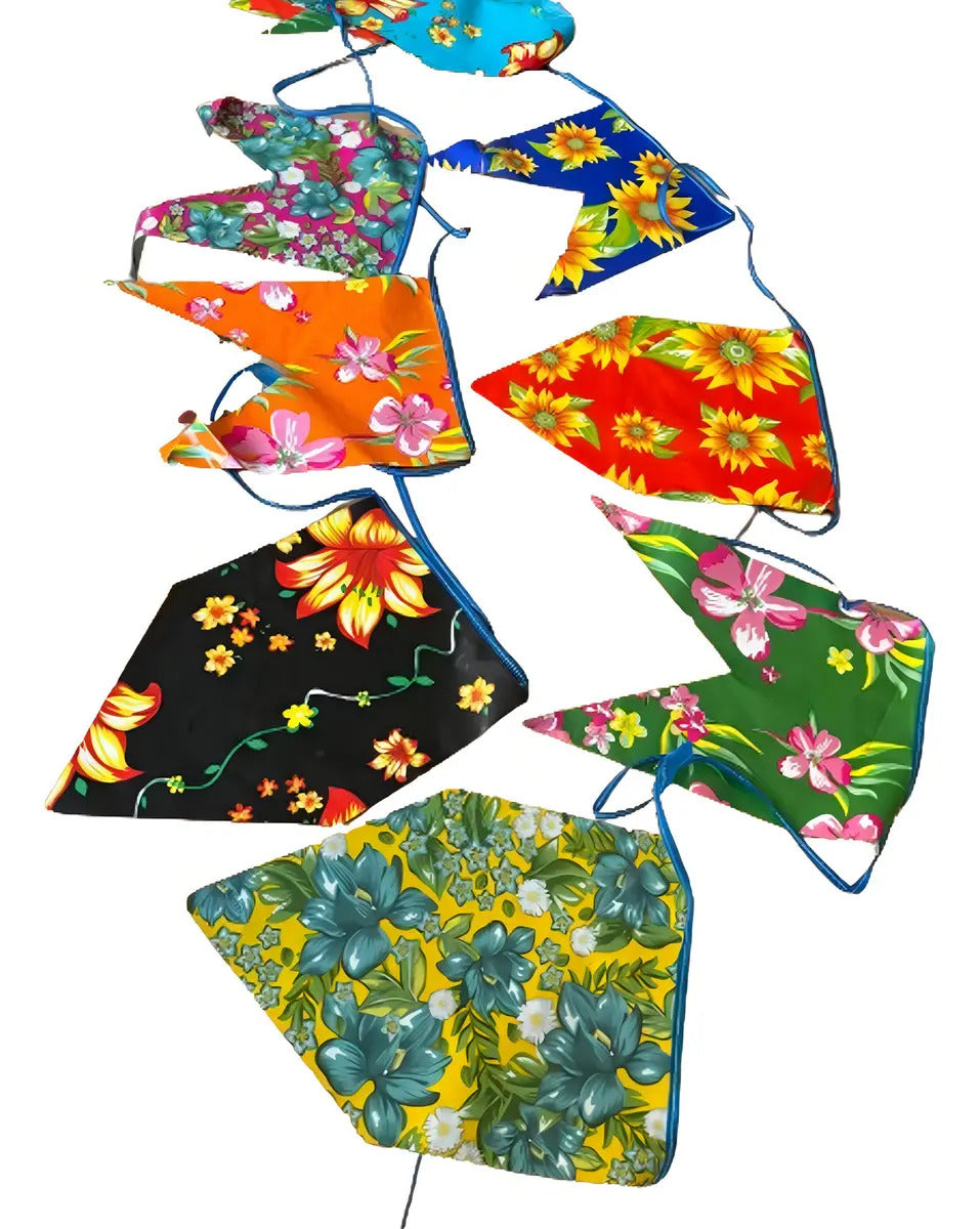 Bandeirinhas Real Seda Chita Multicolorida 30m