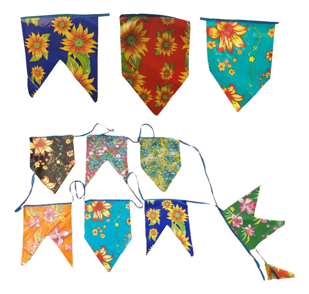Bandeirinhas Real Seda Chita Multicolorida 30m
