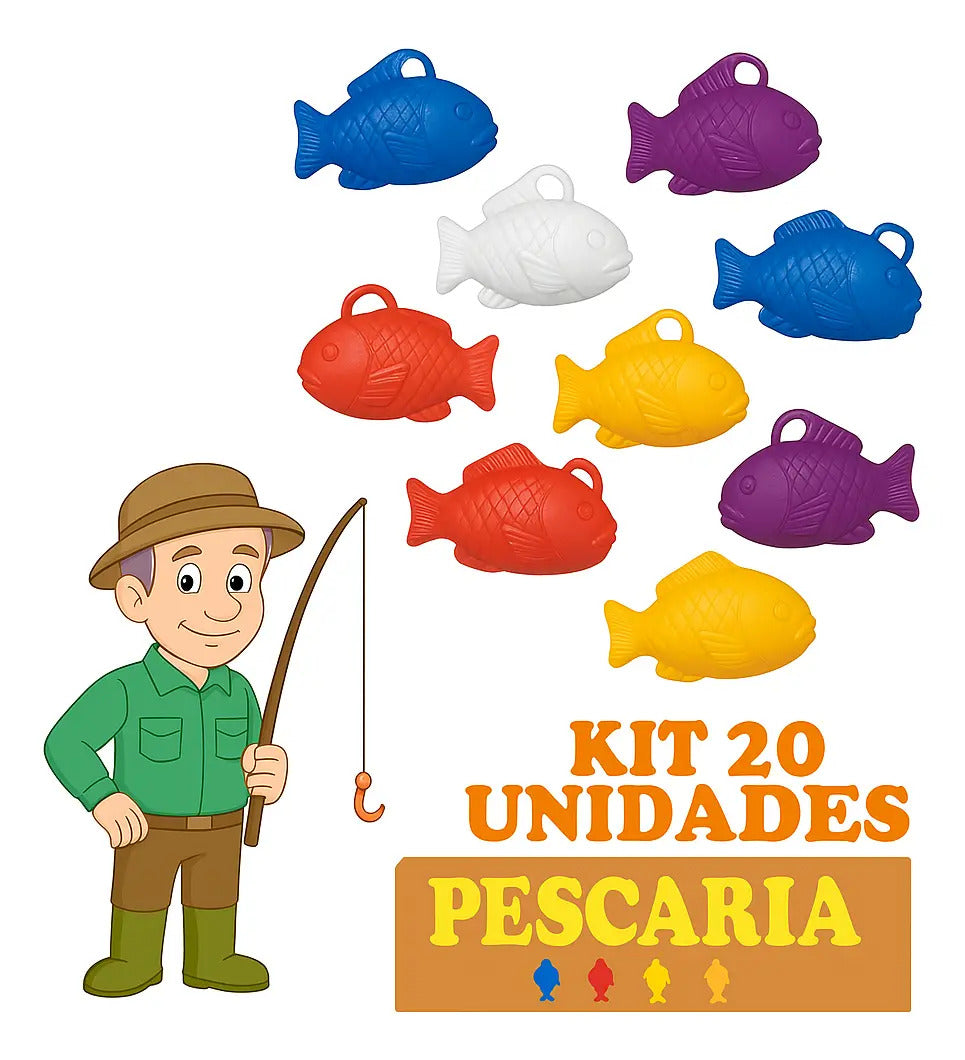 Kit 20 Peixes Pescaria Festa Junina Plástico