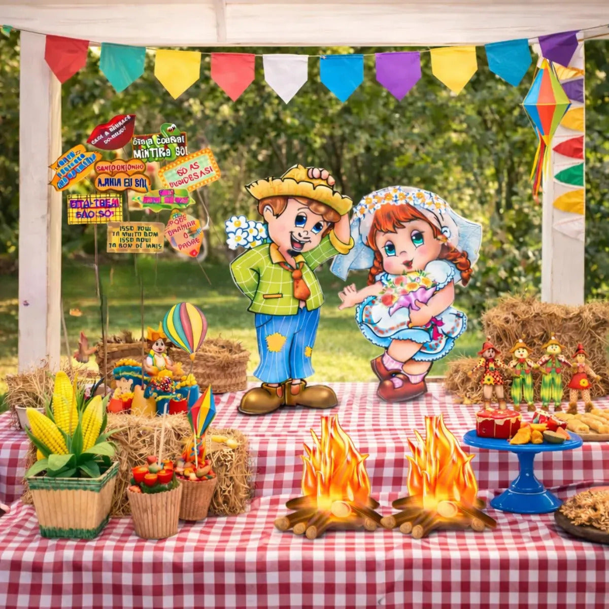 Kit Decoração Festa Junina Completo Mesa Enfeite São João