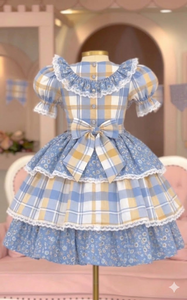 Vestido de Festa Junina – Azul Encanto do Campo