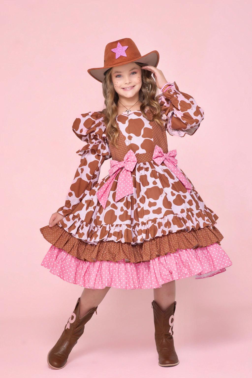 Vestido Junino Cowgirl Pink - Luxo