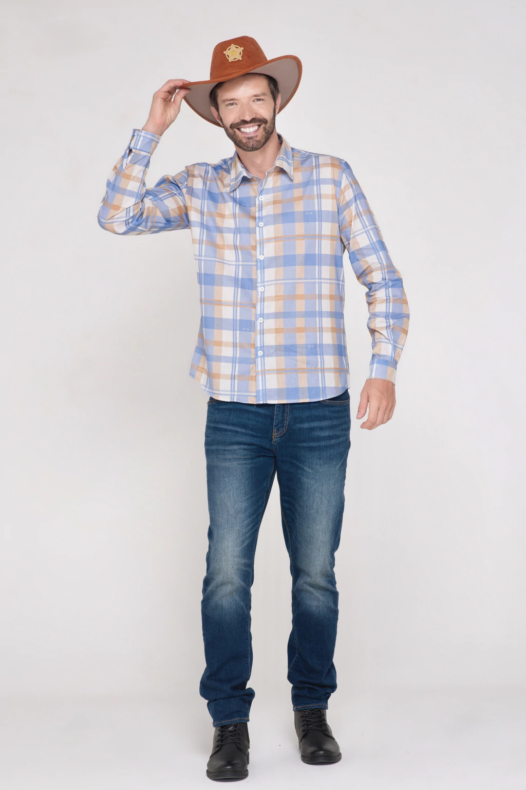 Camisa Fazendeiro Cowboy - Adulto