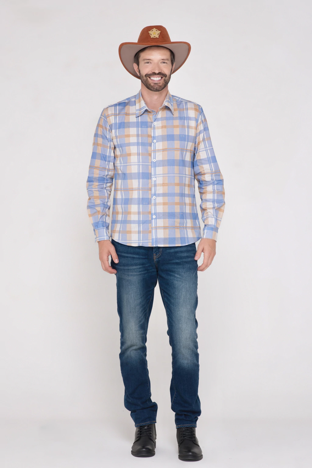 Camisa Fazendeiro Cowboy - Adulto