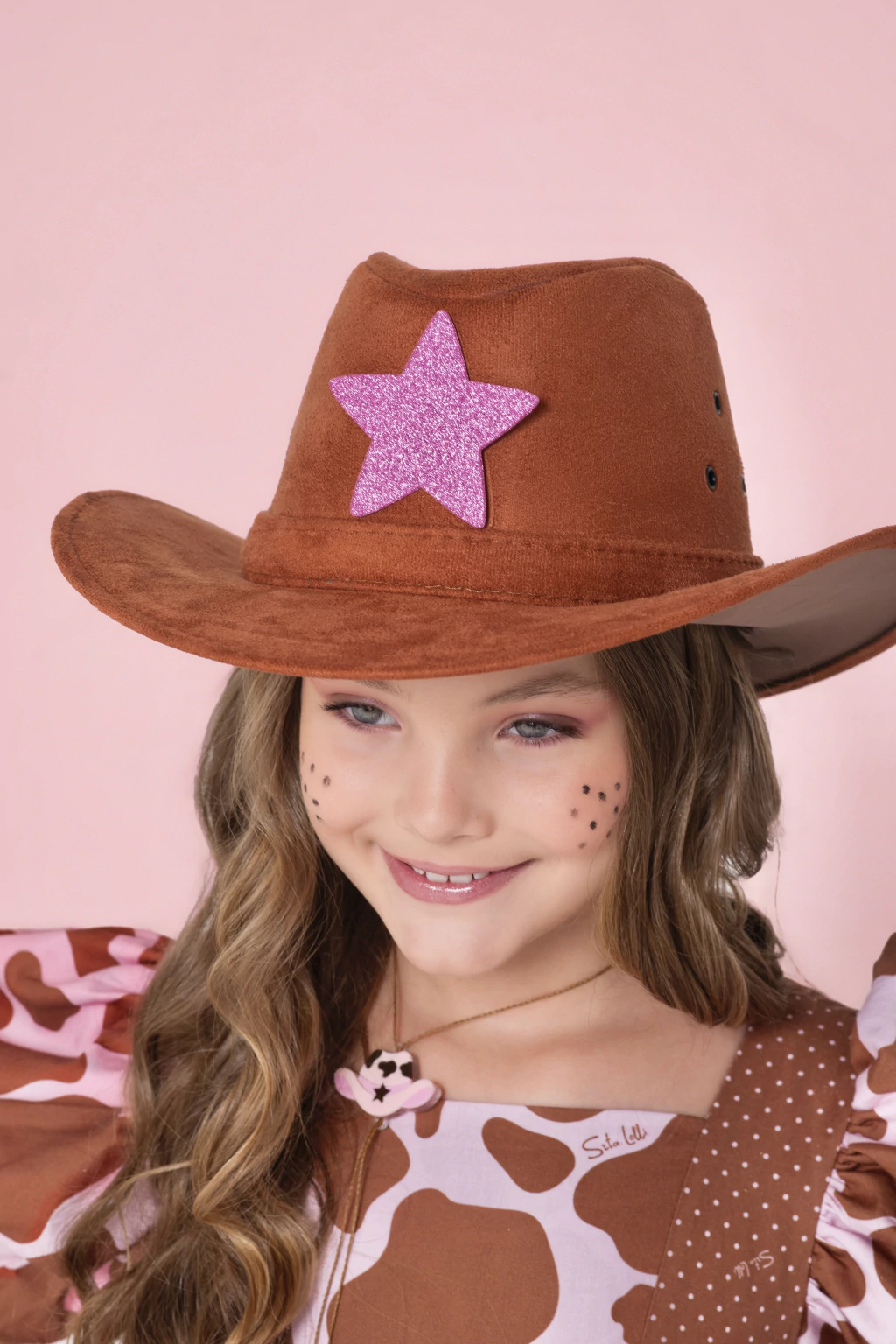 Chapéu Cowgirl Pink - Camurça