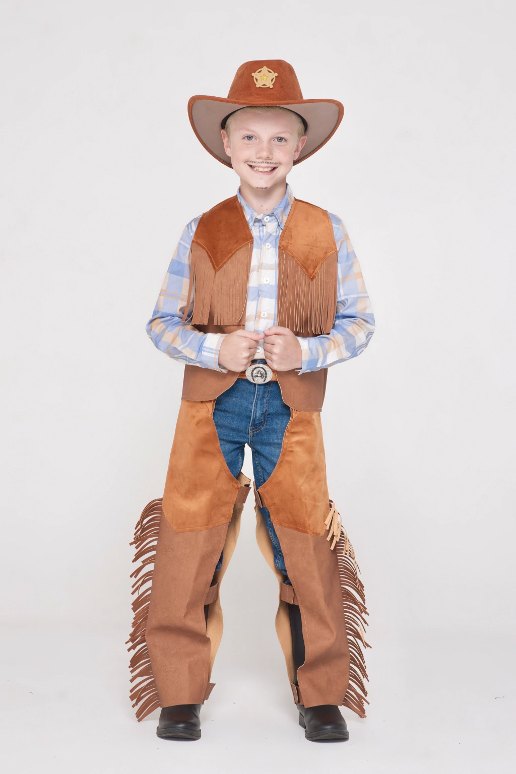 Colete Fazendeiro Cowboy - Marrom