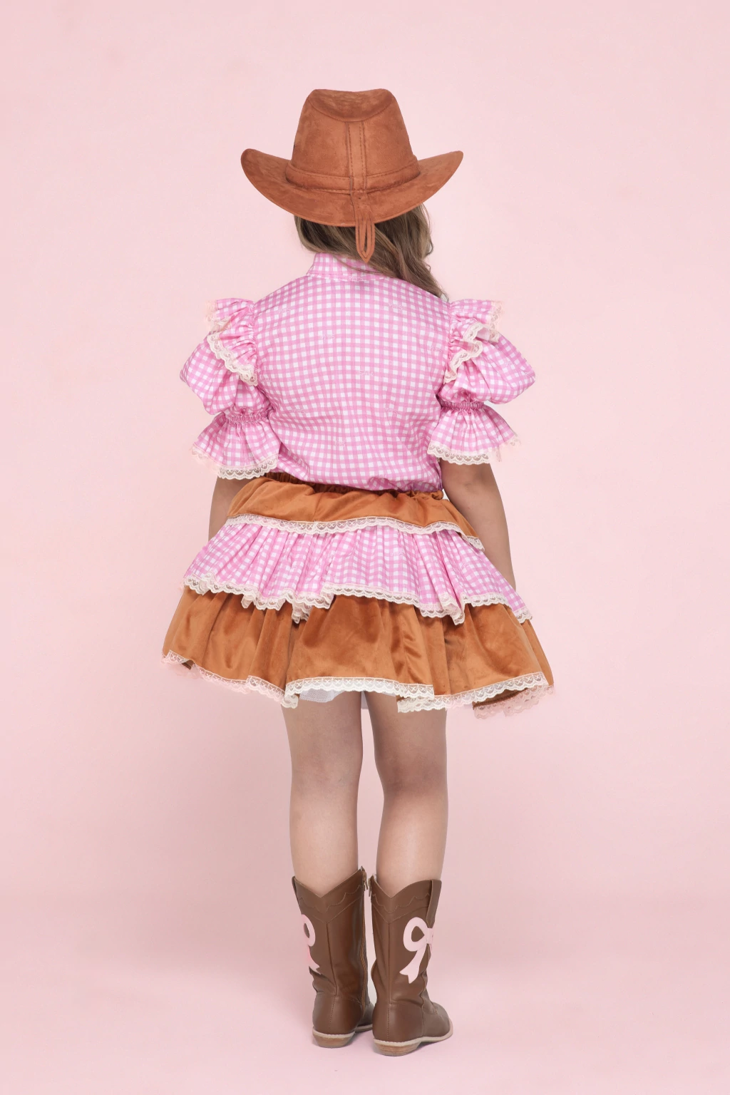 Conjunto Country Boiadeira (Blusa + Saia) - Luxo