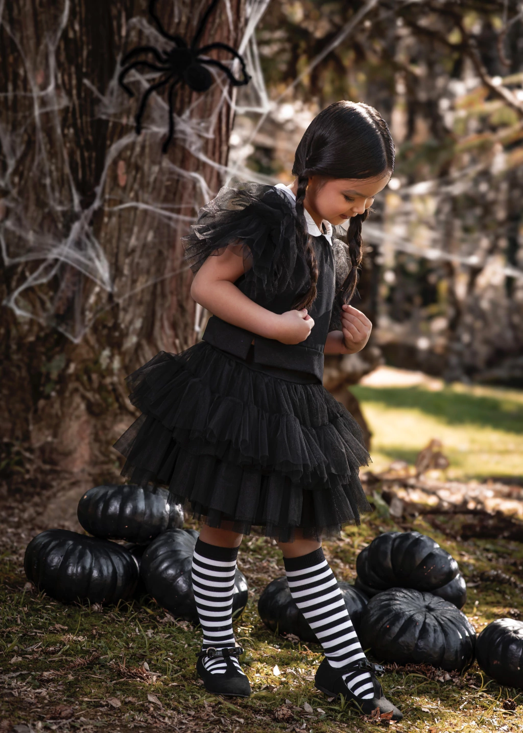 Conjunto Bruxinha Gótica (blusa + saia) - Fantasia Halloween