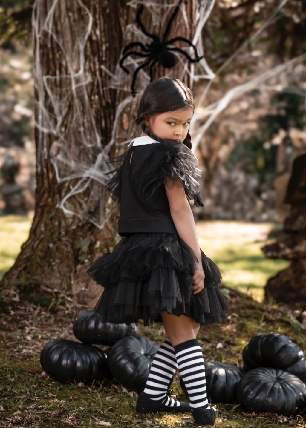 Conjunto Bruxinha Gótica (blusa + saia) - Fantasia Halloween