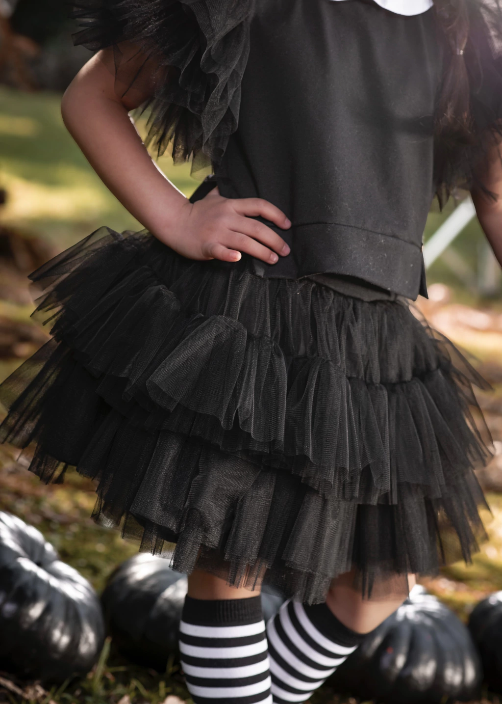 Conjunto Bruxinha Gótica (blusa + saia) - Fantasia Halloween