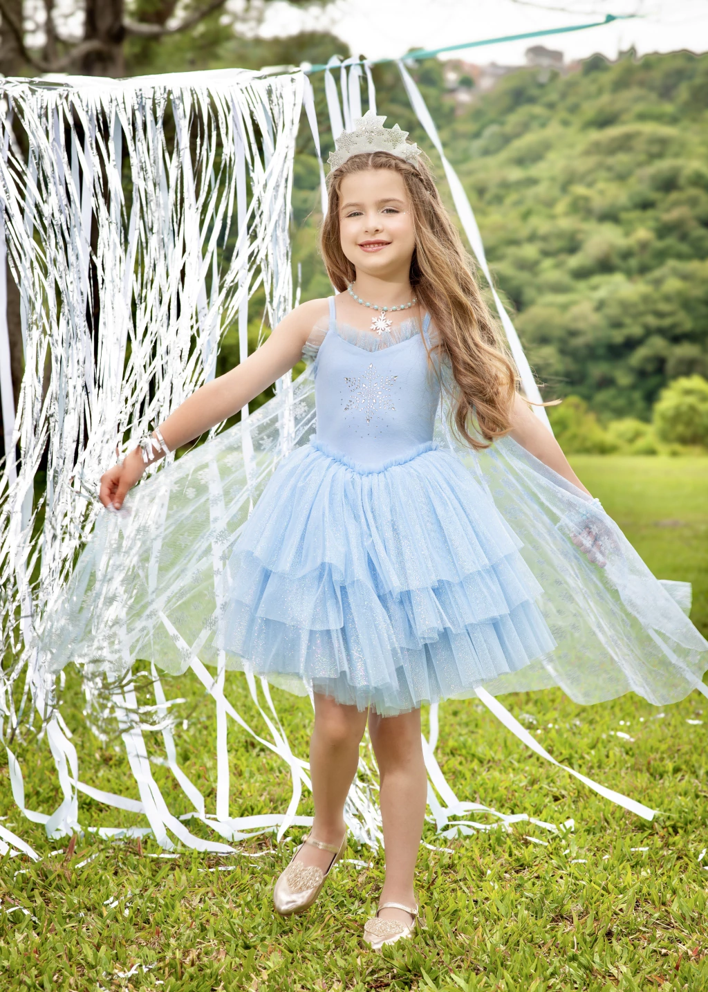 Fantasia Princesa do Gelo com Capa (vestido)
