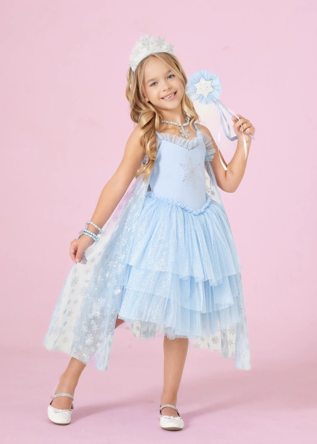 Fantasia Princesa do Gelo com Capa (vestido)