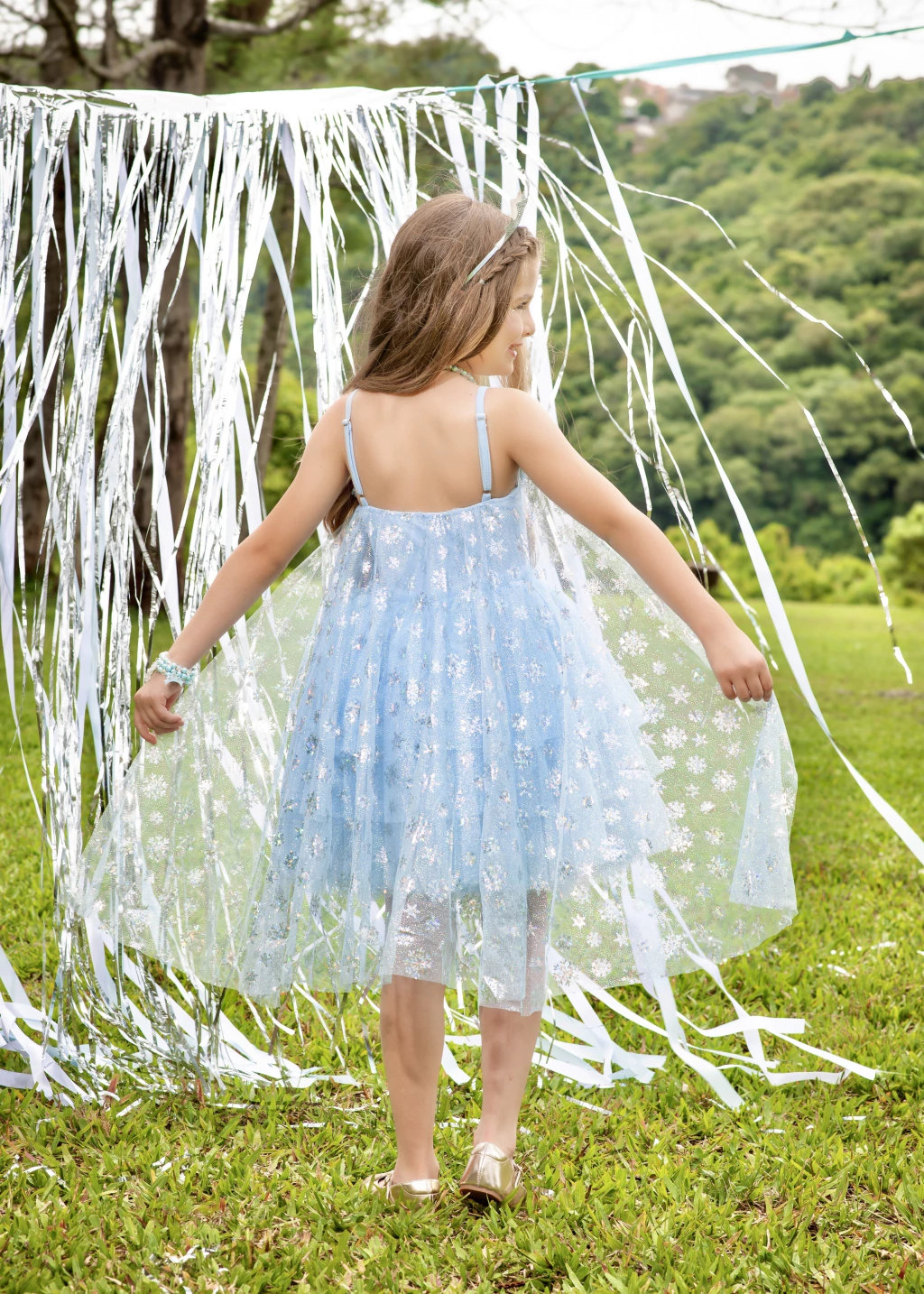 Fantasia Princesa do Gelo com Capa (vestido)