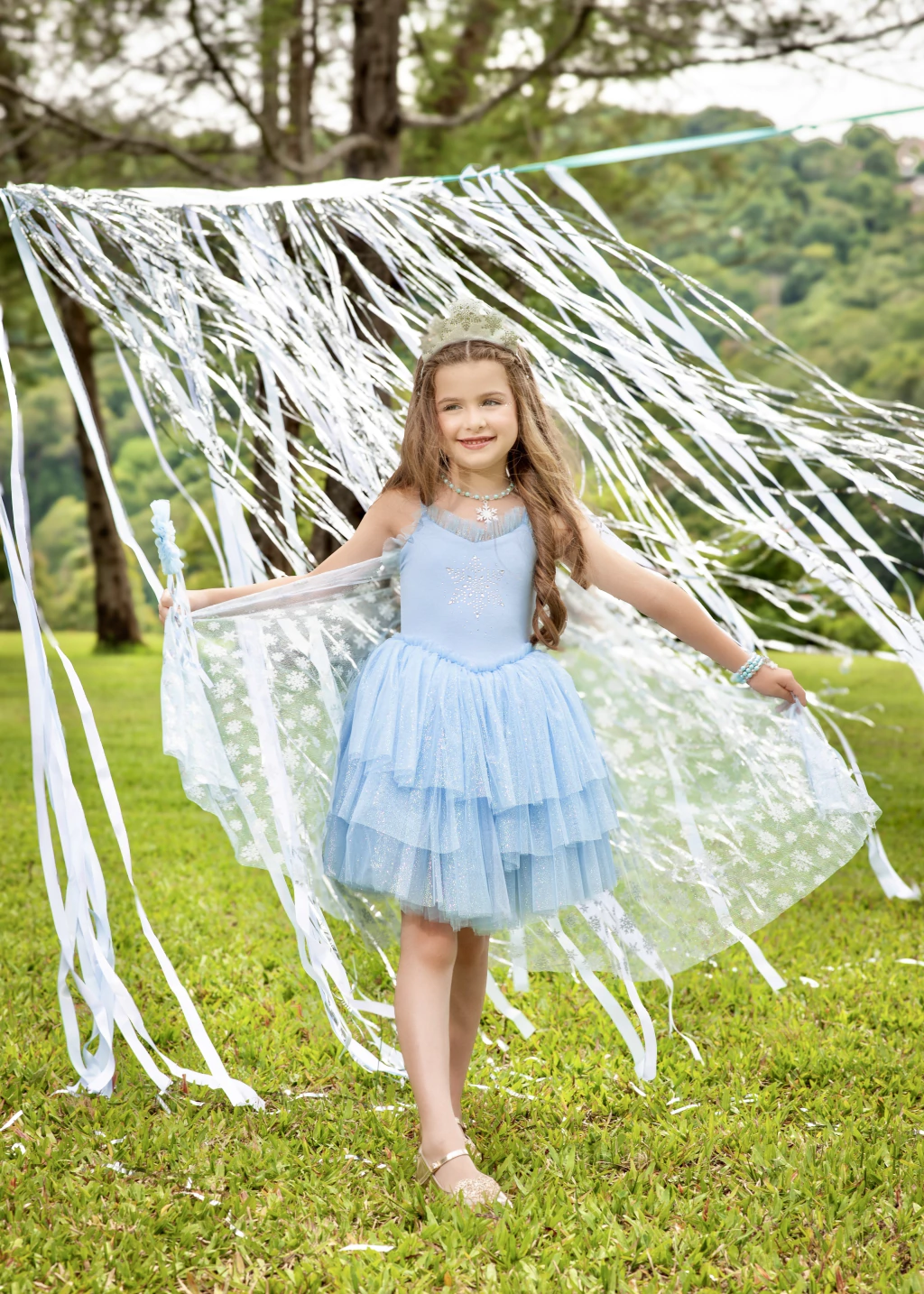 Fantasia Princesa do Gelo com Capa (vestido)