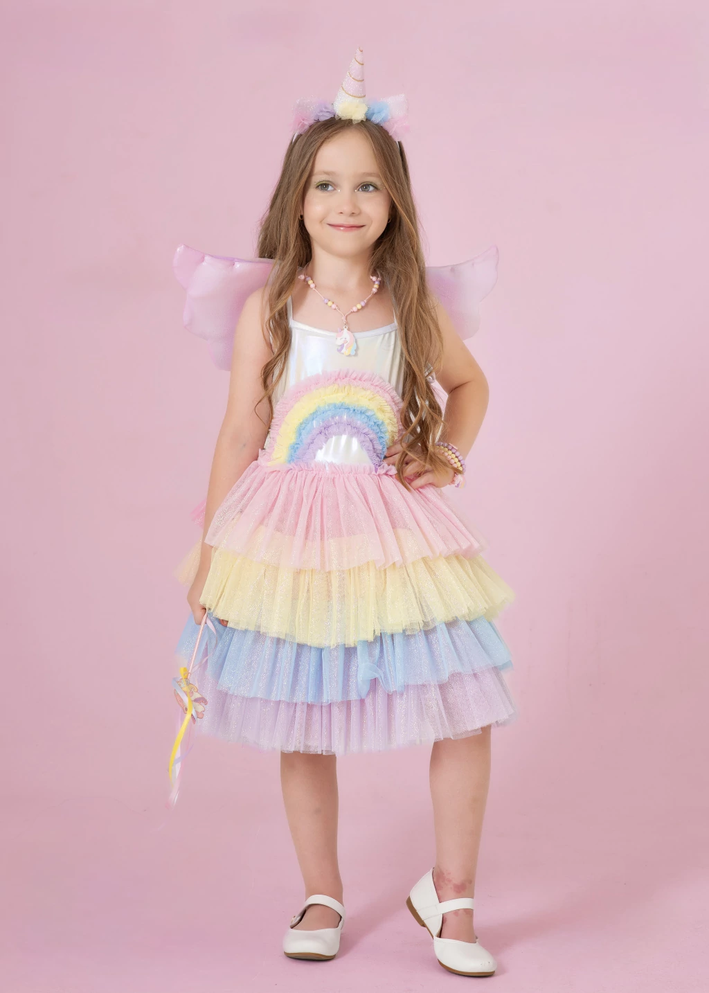 Fantasia Unicórnio Arco-Íris dos Sonhos - (vestido)
