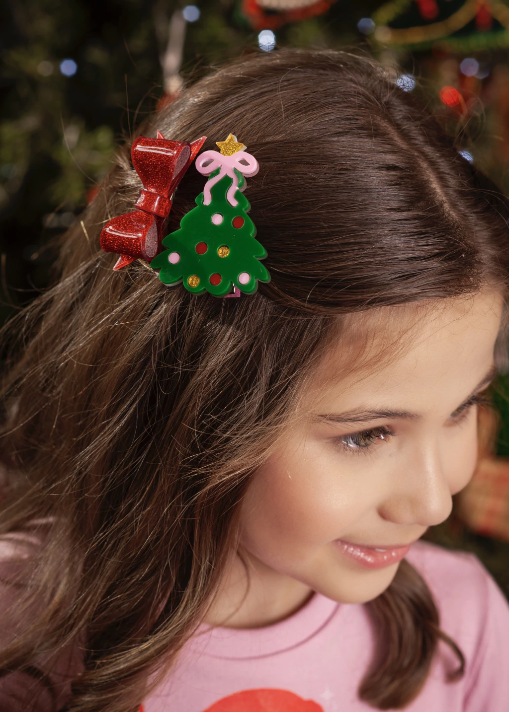 Kit Hair Clip Lacinho e Árvore de Natal