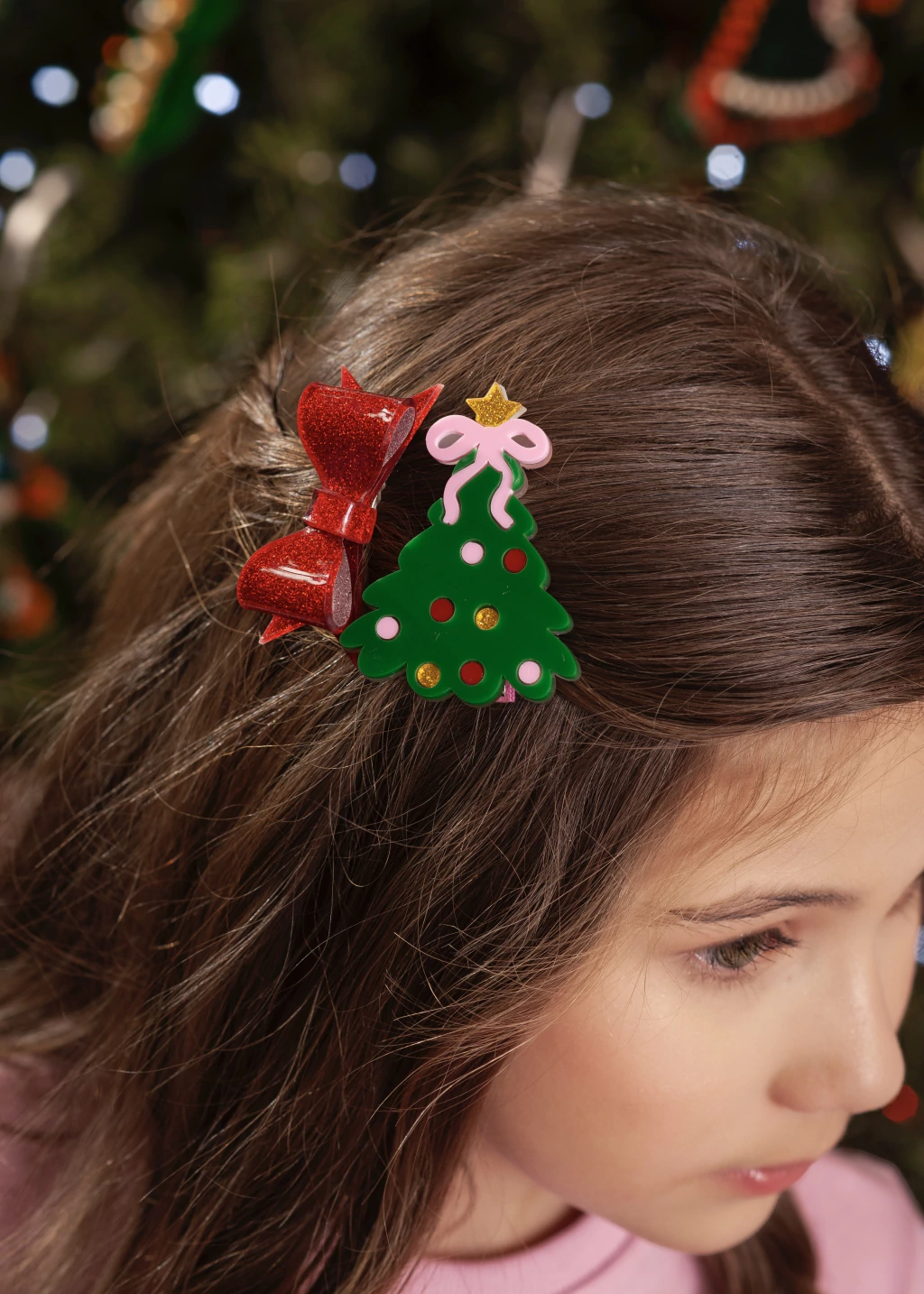 Kit Hair Clip Lacinho e Árvore de Natal