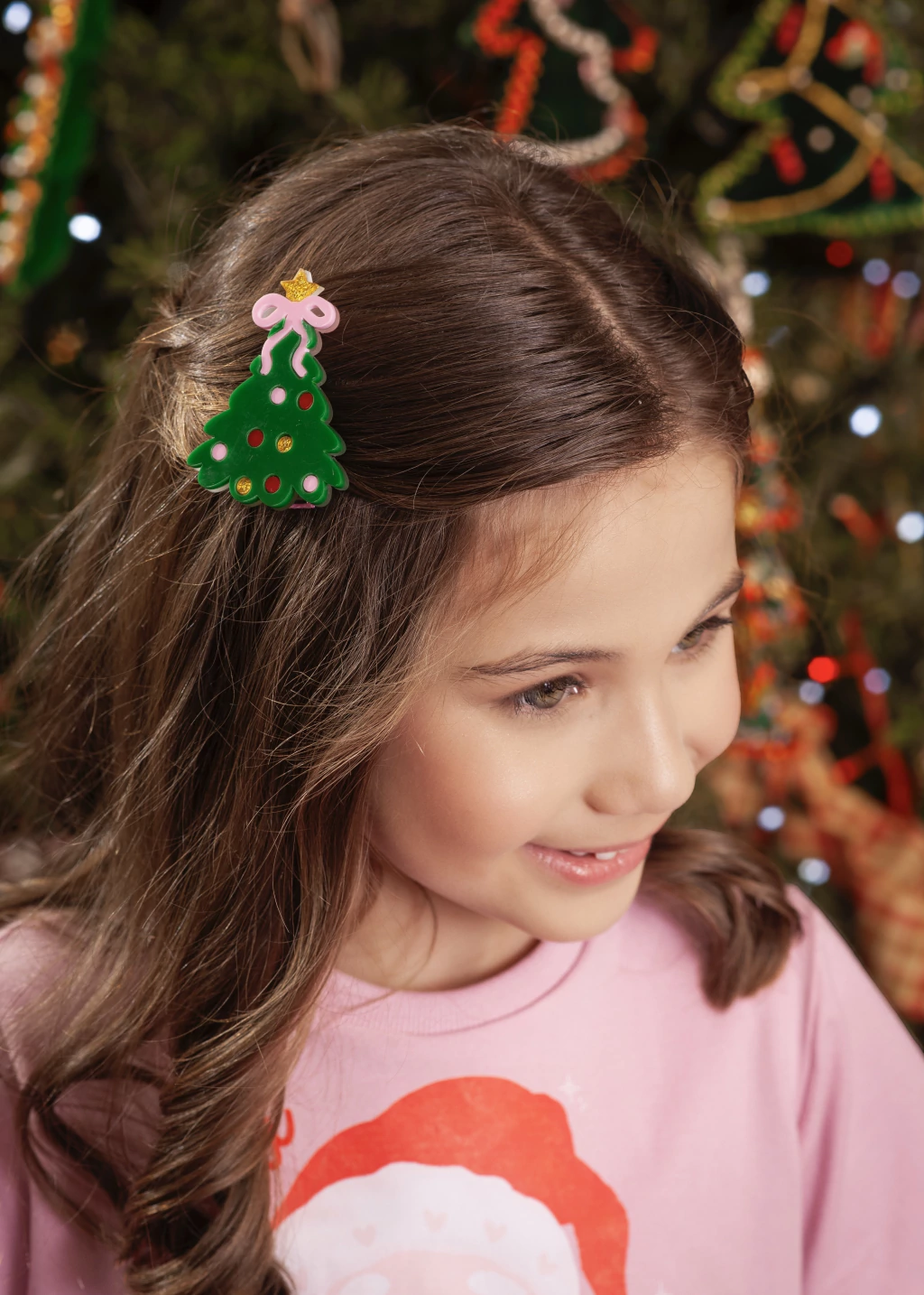 Kit Hair Clip Lacinho e Árvore de Natal