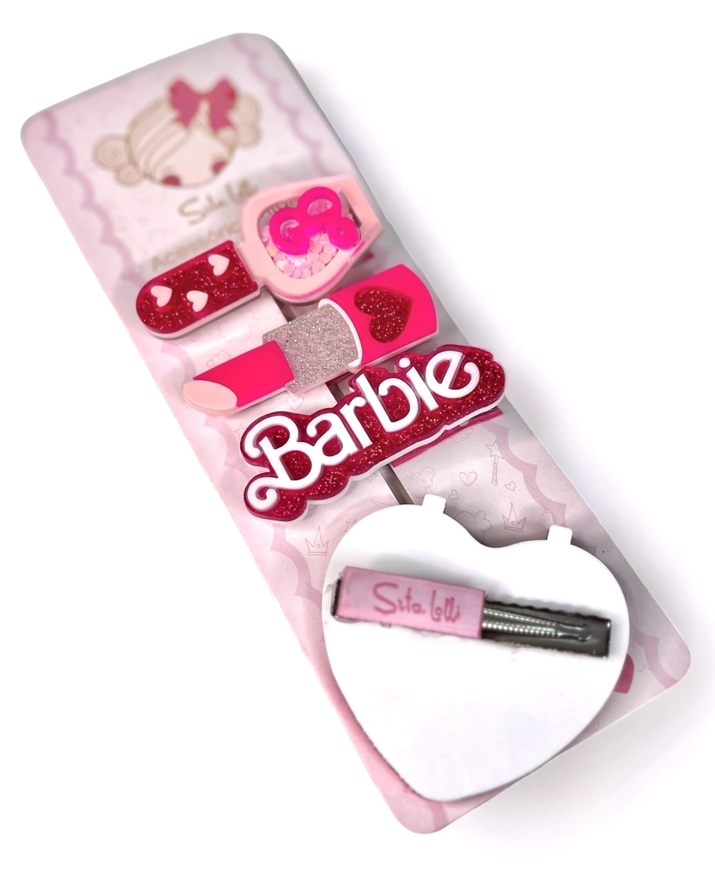 Kit Hair Clip Make Pink