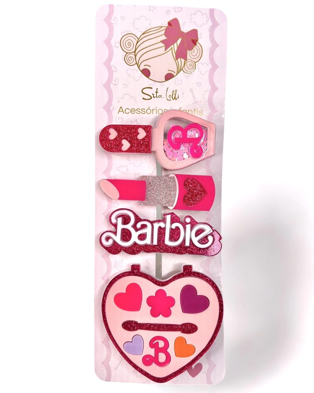 Kit Hair Clip Make Pink