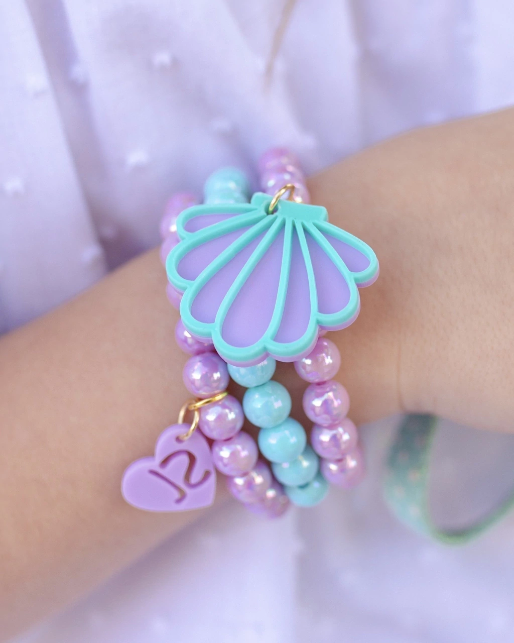 Kit Laço Piscina + Pulseiras Concha Sereia