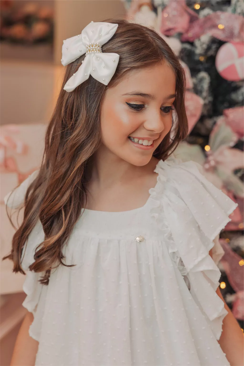 Kit Presente Réveillon (Vestido Santorini Branco + Laço Celine)