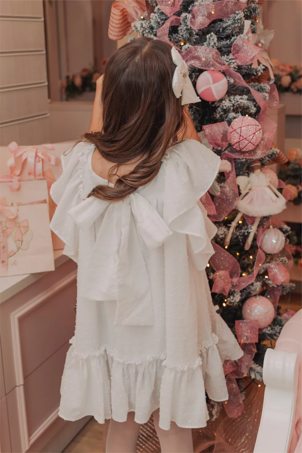Kit Presente Réveillon (Vestido Santorini Branco + Laço Celine)