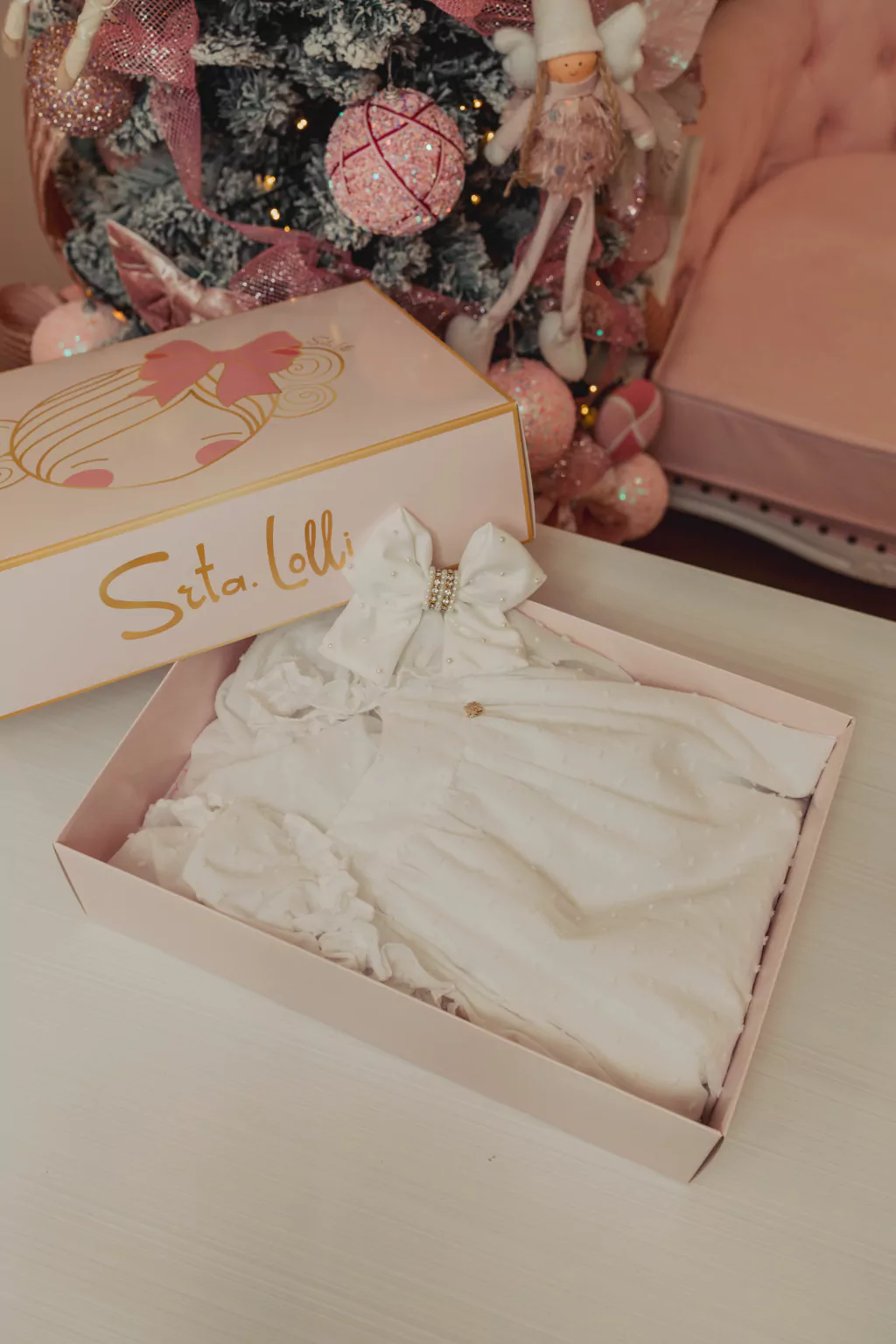 Kit Presente Réveillon (Vestido Santorini Branco + Laço Celine)