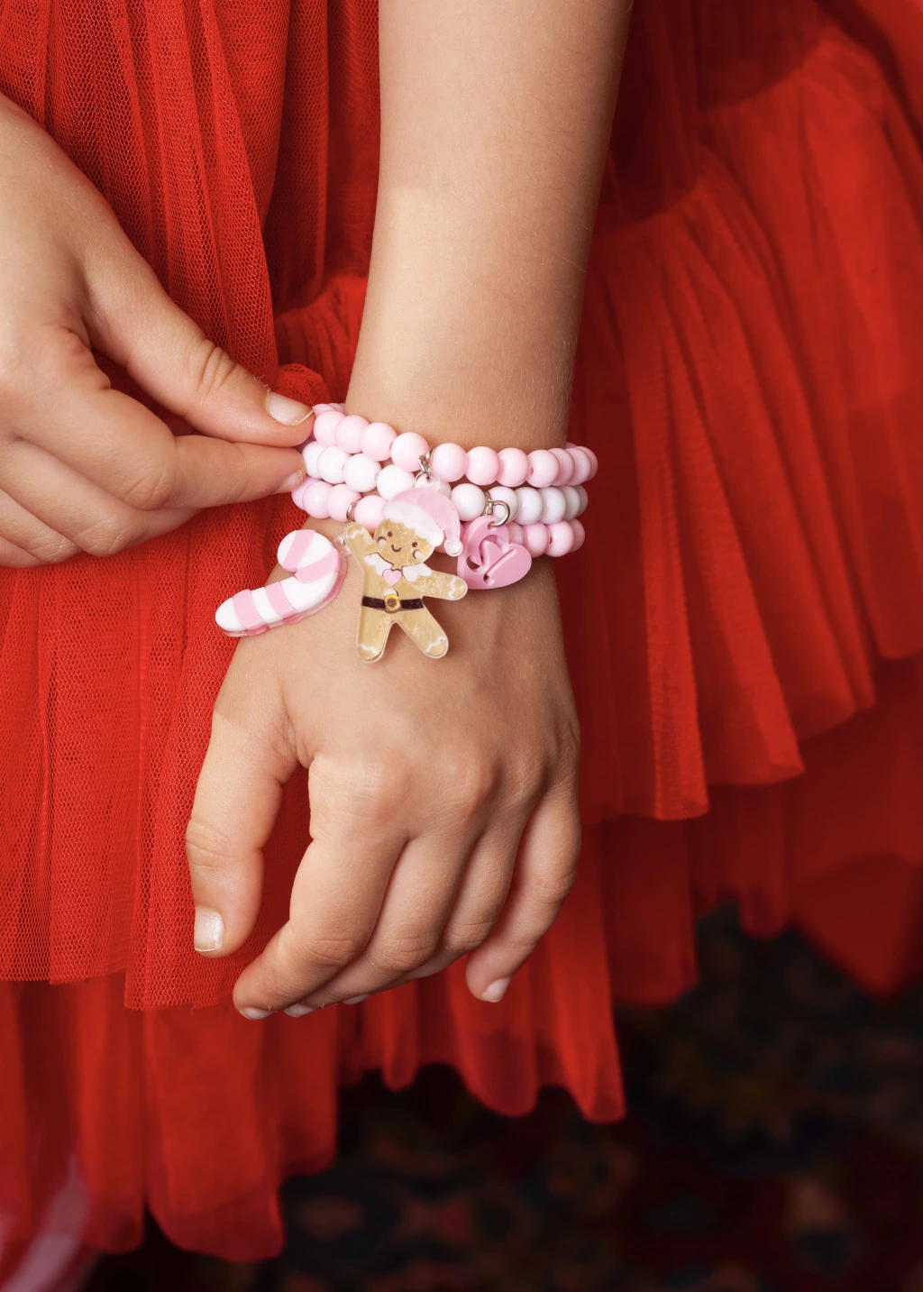 Kit Pulseiras Biscoito Natalino Rosa