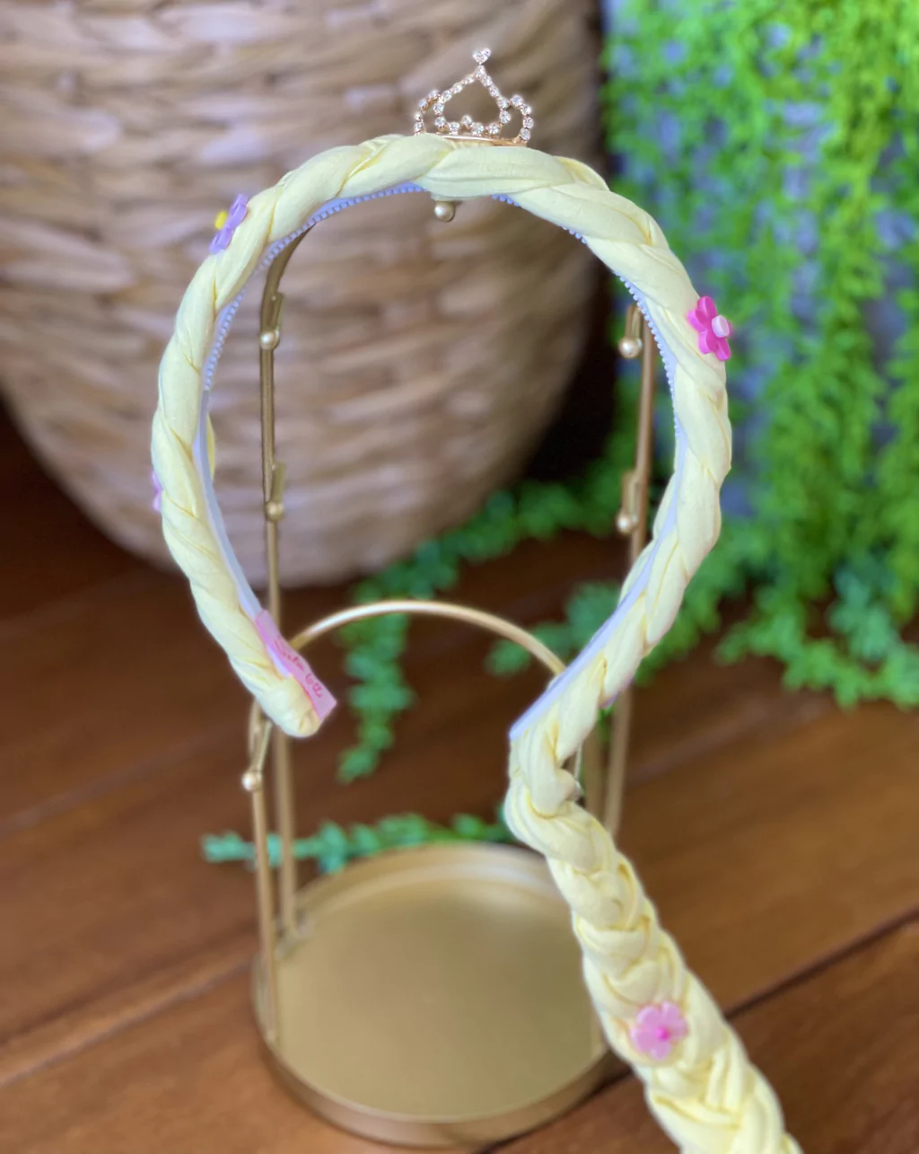 Tiara Trança Princesa Trança Dourada