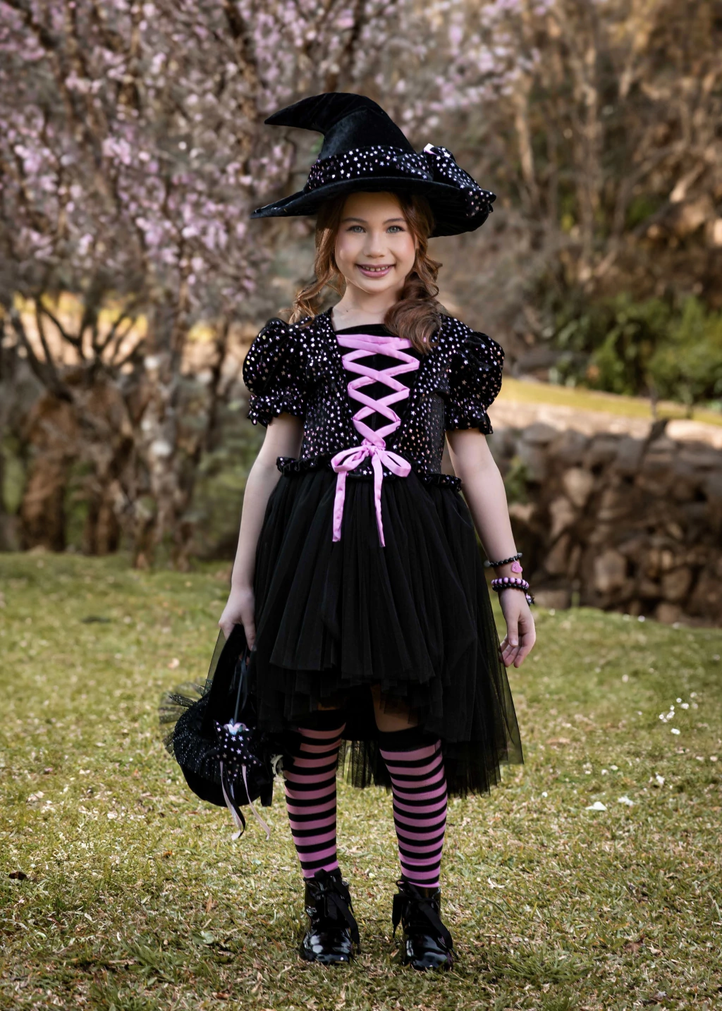 Vestido Bruxinha Noite Estrelada - Fantasia Halloween