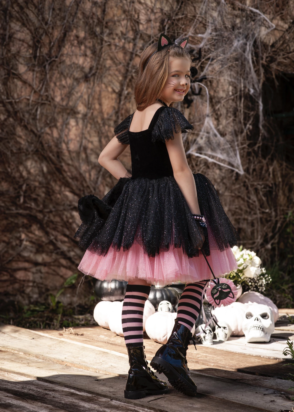 Vestido Gatinha Glamour (com rabo removível) - Fantasia Halloween