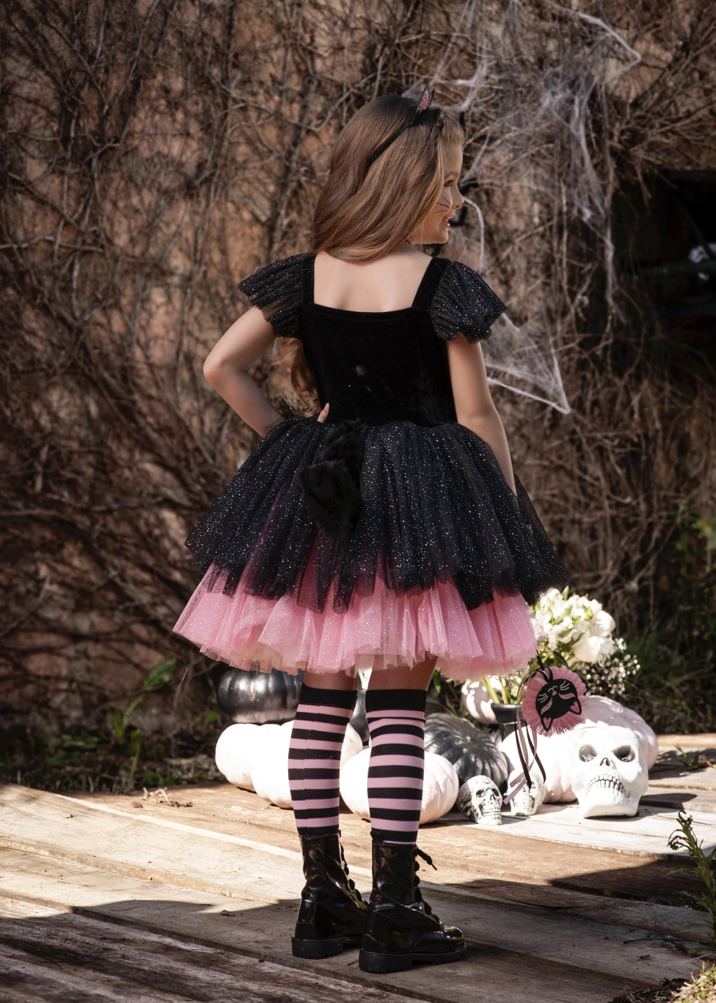 Vestido Gatinha Glamour (com rabo removível) - Fantasia Halloween