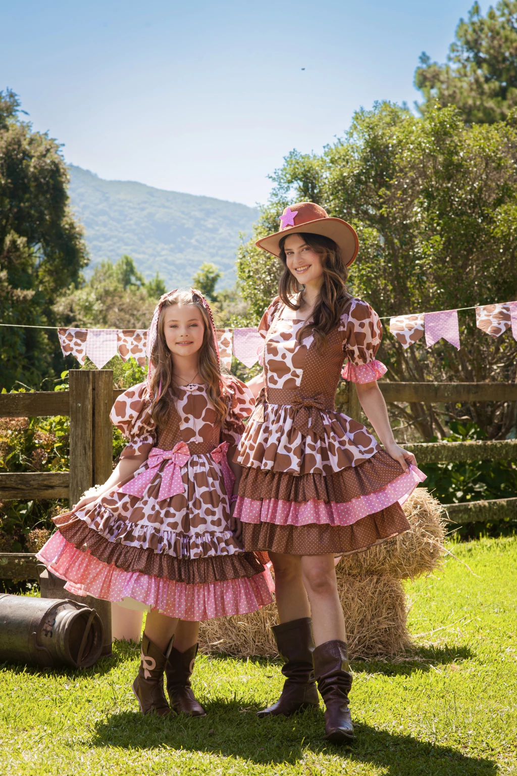Vestido Junino Cowgirl Pink - Luxo