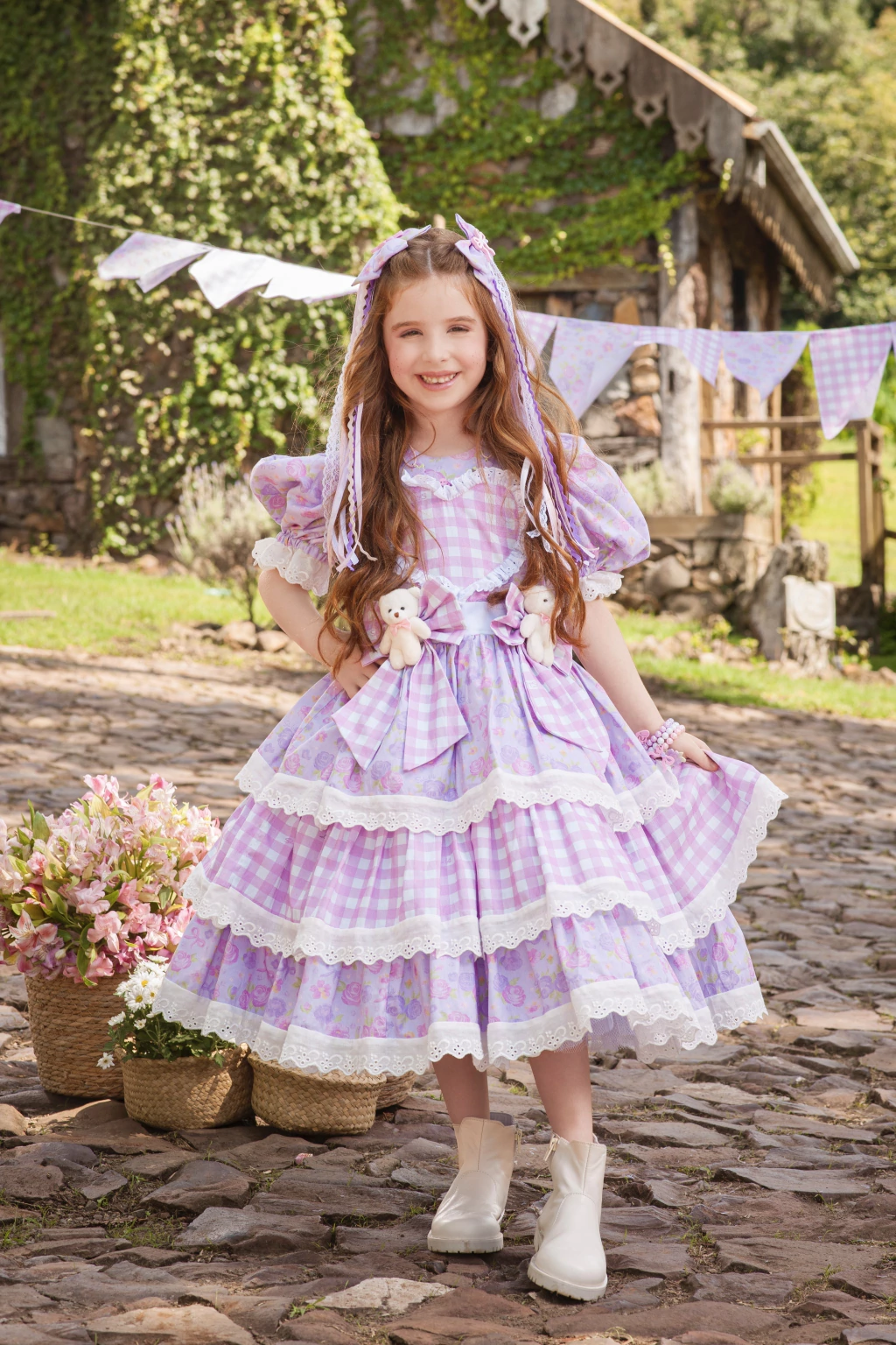 Vestido Junino Boneca Fofura do Arraiá - Luxo