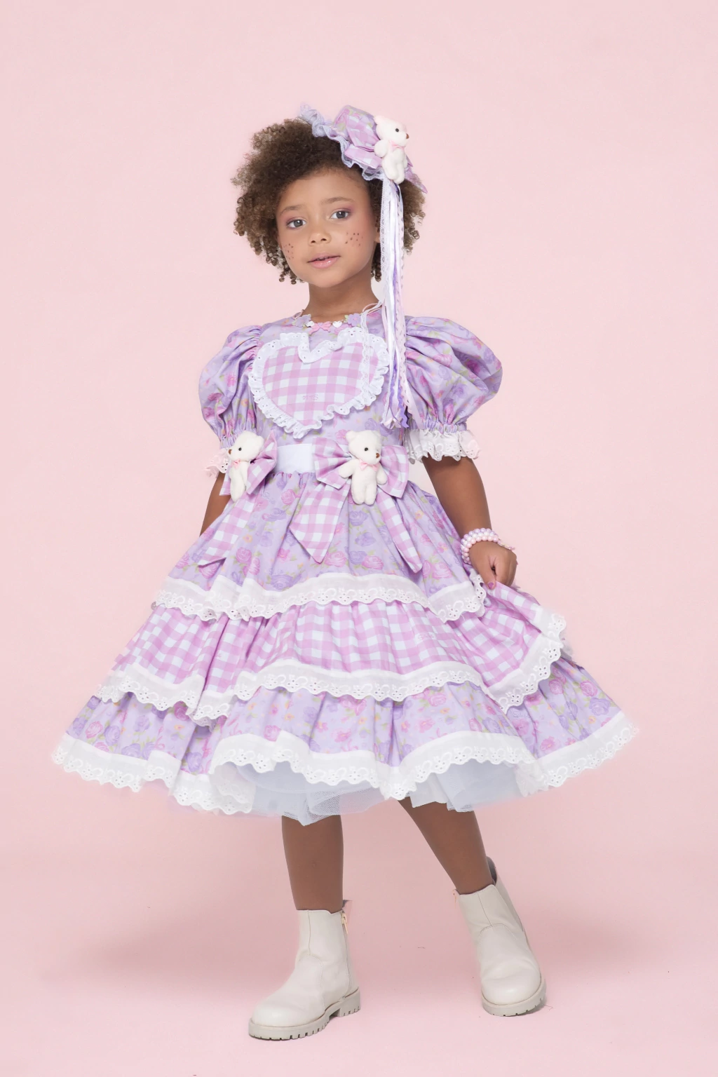 Vestido Junino Boneca Fofura do Arraiá - Luxo