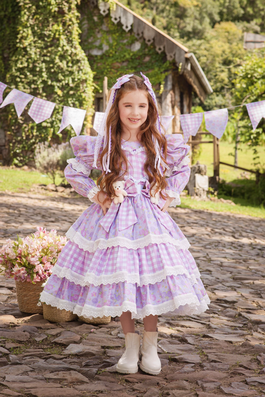 Vestido Junino Boneca Fofura do Arraiá - Luxo