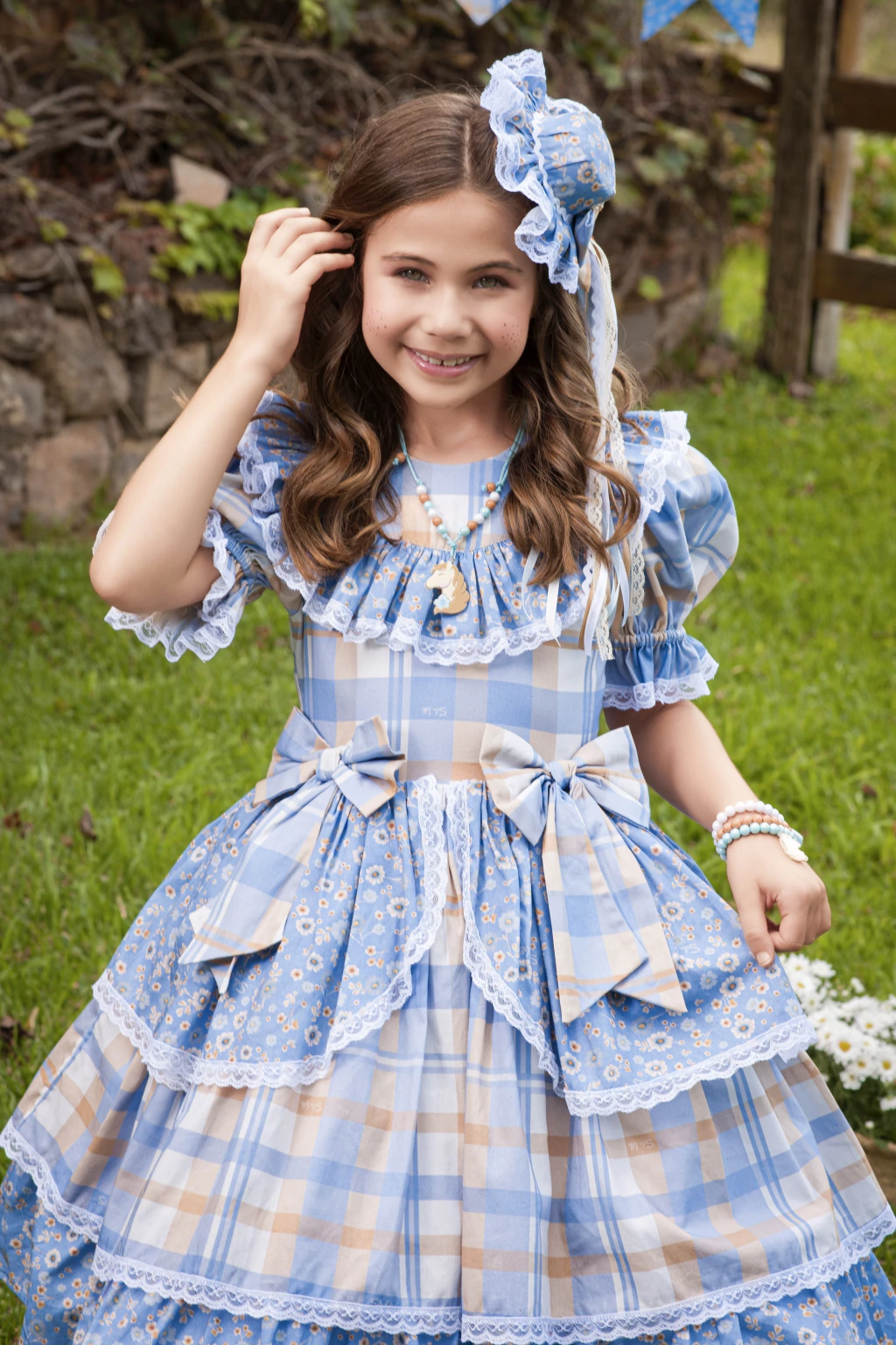 Vestido Junino Fazendeira Chic do Arraiá - Luxo