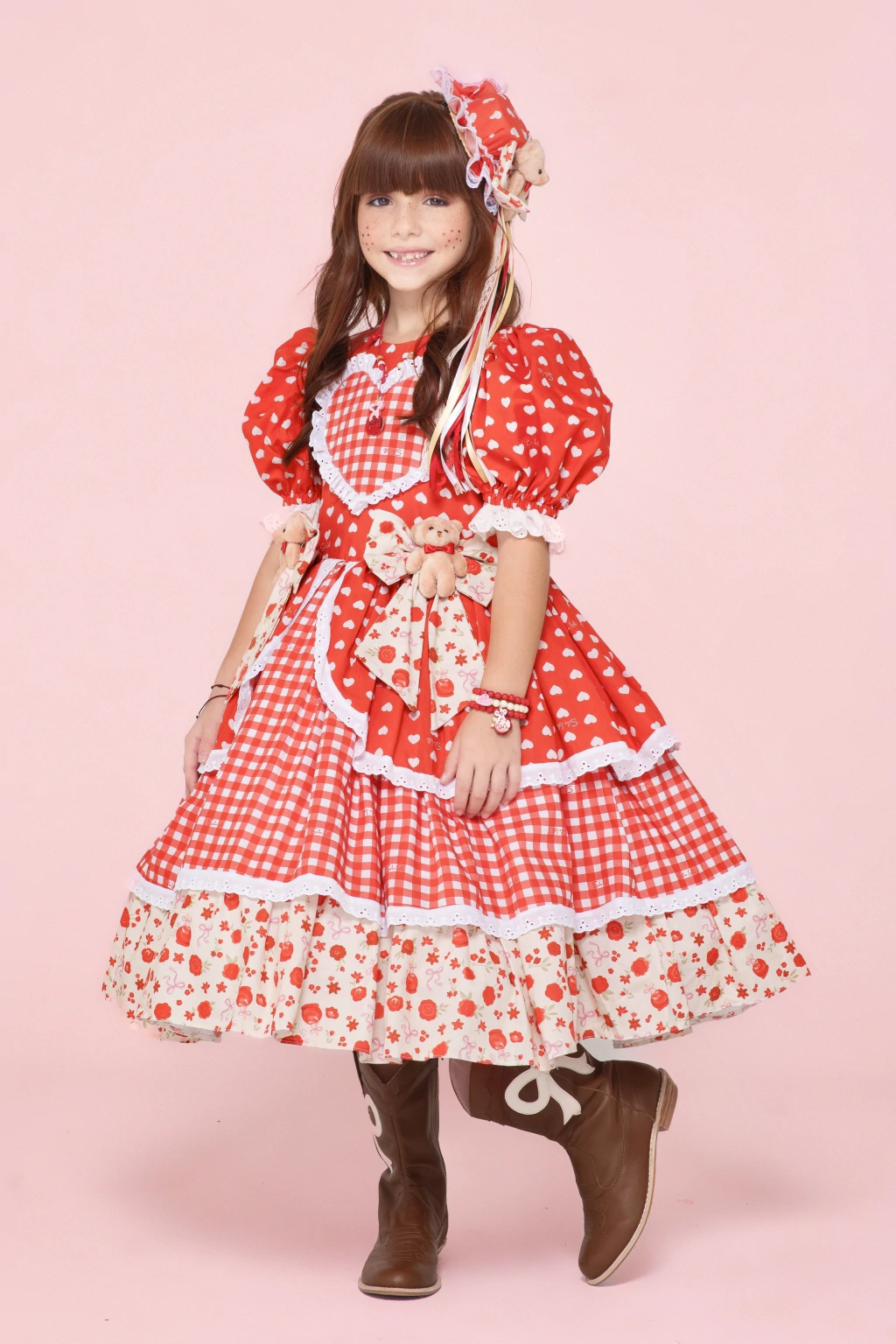 Vestido Junino Maçã do Amor Clássico - Luxo
