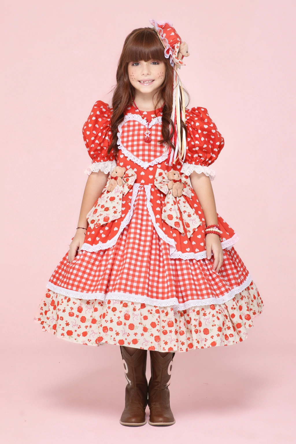 Vestido Junino Maçã do Amor Clássico - Luxo