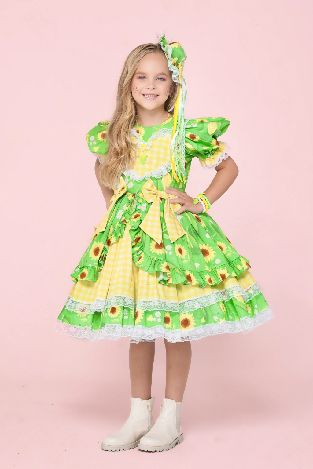 Vestido Junino Rainha do Milho (Brasil Copa do Mundo) - Luxo
