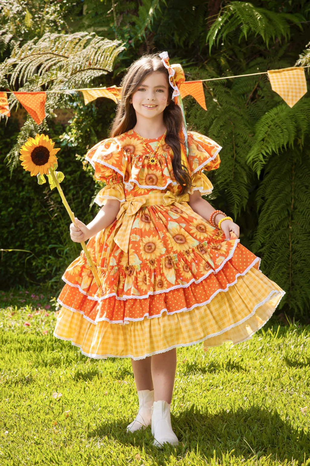 Vestido Junino Rainha dos Girassóis - Luxo