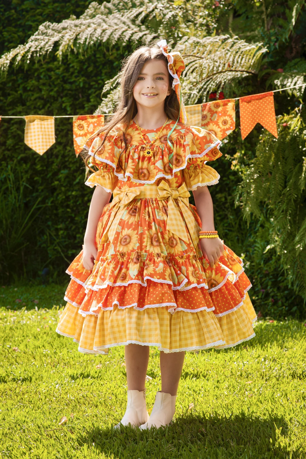 Vestido Junino Rainha dos Girassóis - Luxo