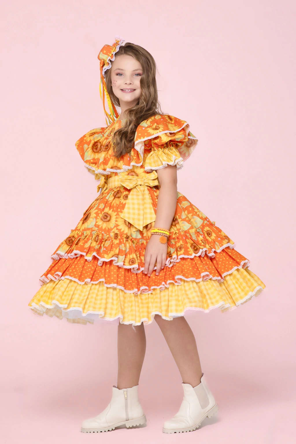 Vestido Junino Rainha dos Girassóis - Luxo