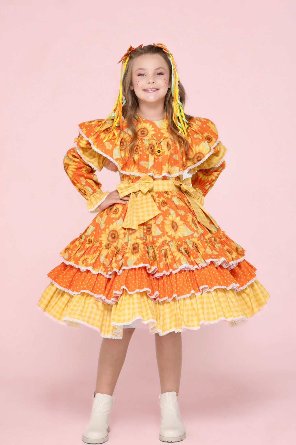 Vestido Junino Rainha dos Girassóis - Luxo