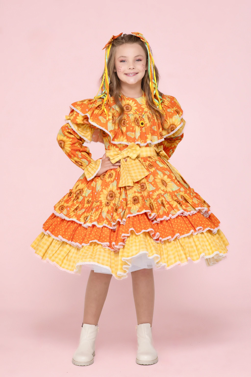 Vestido Junino Rainha dos Girassóis - Luxo