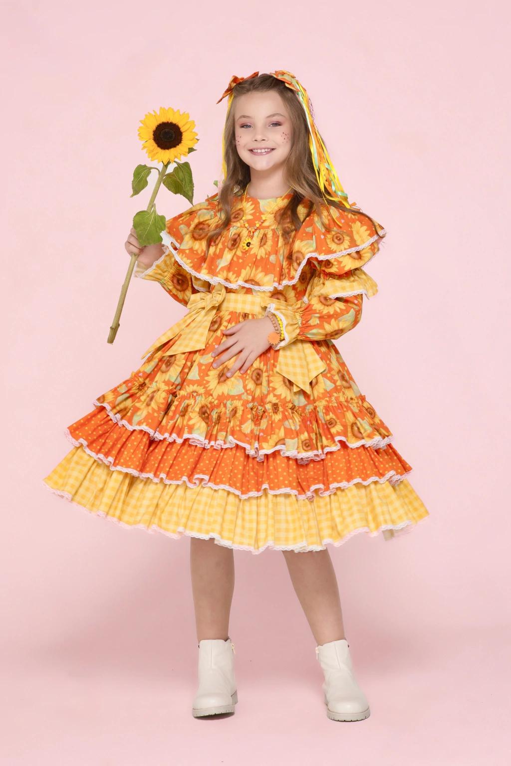 Vestido Junino Rainha dos Girassóis - Luxo